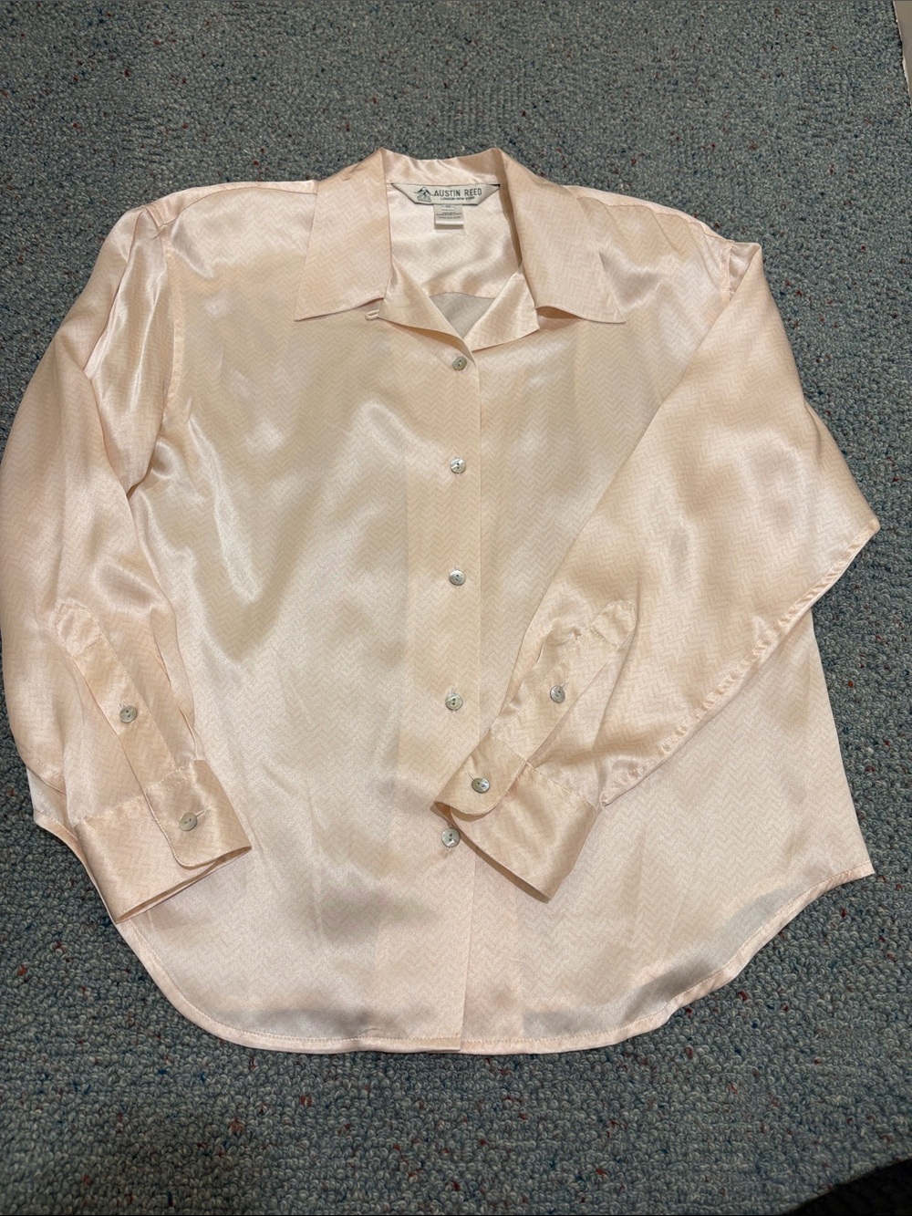 Austin Reed pale pink/peach silk blouse. Size 12.